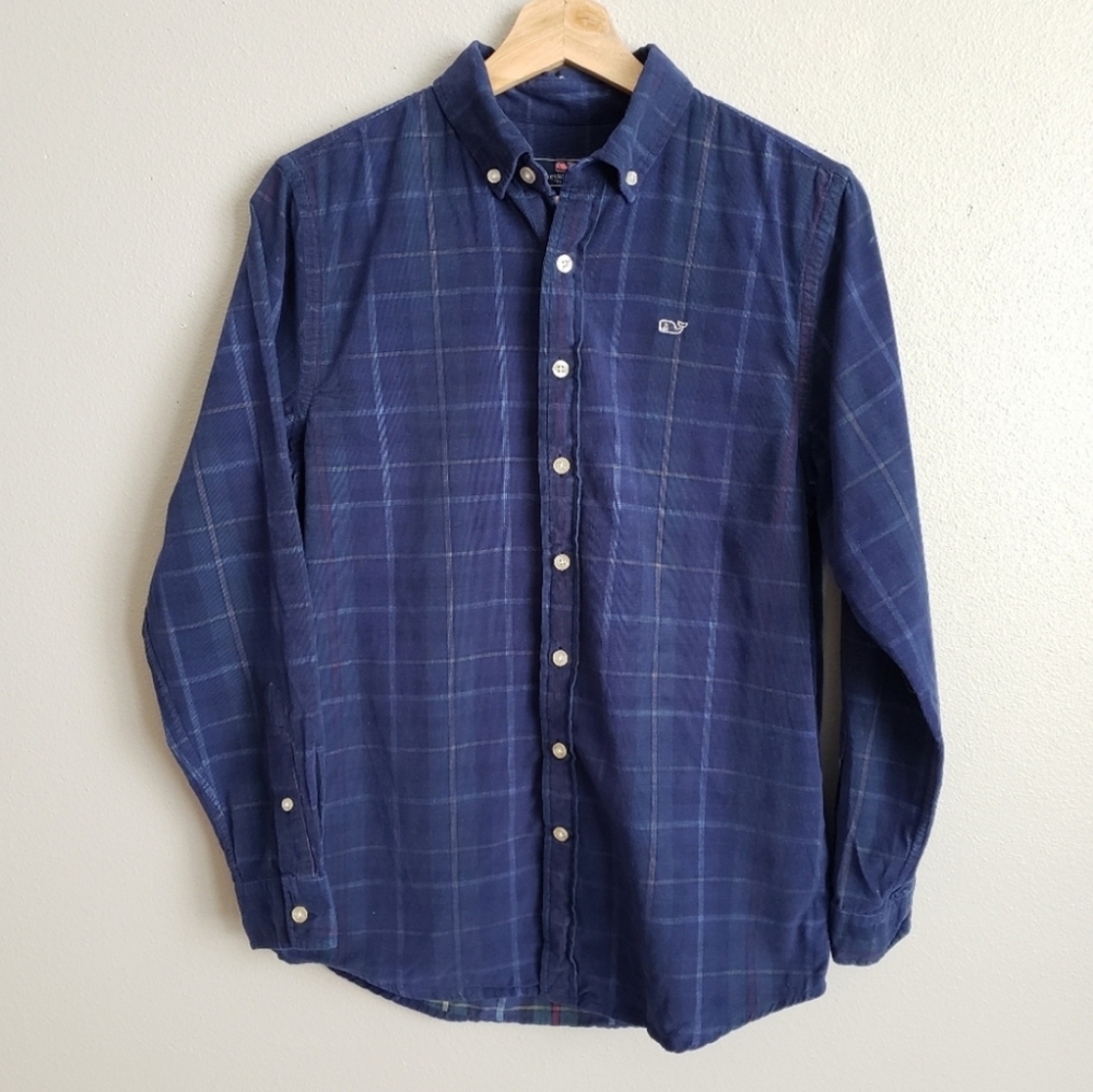 Vineyard Vines Plaid Corduroy Button Front Shirt
